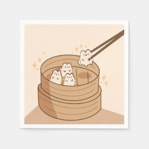 Serviette En Papier Kawaii Dim Sum Bunnies Papier Naples