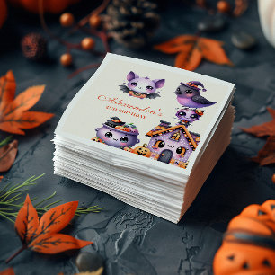 Serviette En Papier Kawaii Halloween 2ème anniversaire Éffrayant Cute 