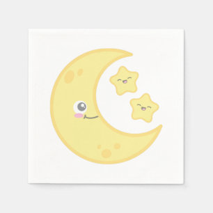 Serviette En Papier Kawaii Lune et Stars serviettes