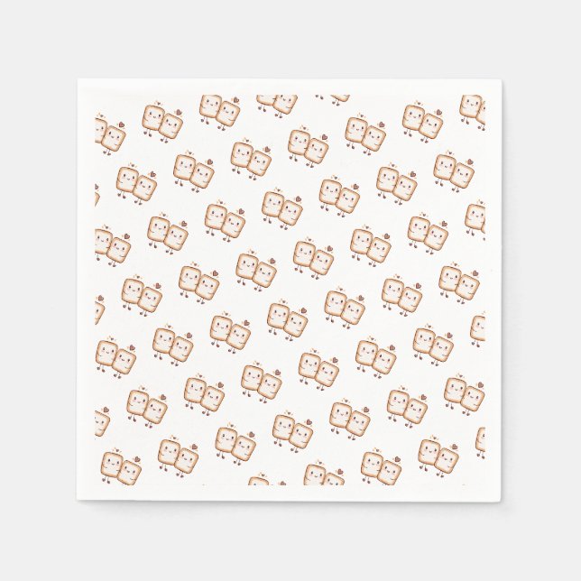 Serviette En Papier Kawaii Marshmallow Smores (Devant)