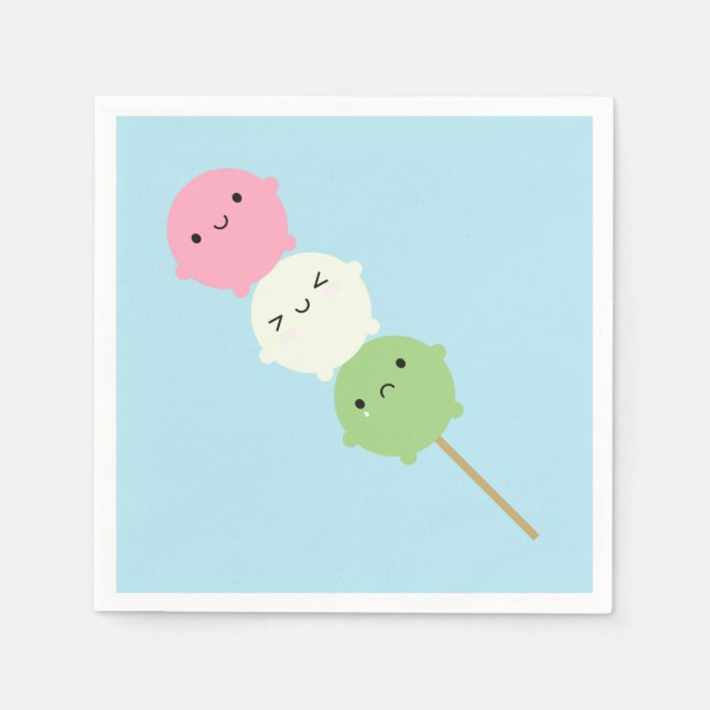 Serviette En Papier Kawaii Mochi Dango (Devant)