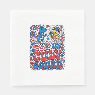 Serviette En Papier Kawaii Patriotique Dinosaure Meilleur Beau-père Ja