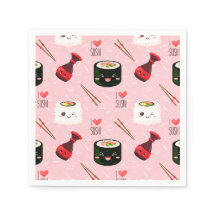 Kawaii Sushi Motif rose clair