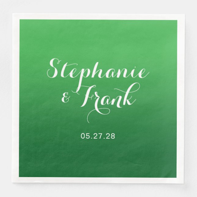 Serviette En Papier Kelly à Forest Green Gradient Mariage (Devant)