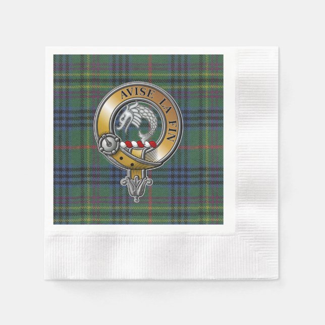 Serviette En Papier Kennedy Tartan & Badge (Devant)