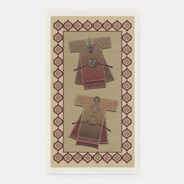 Serviette En Papier Kimonos Gold et Red Bath (Devant)