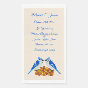 Serviette En Papier Kissing Blue Jays Mariage de automne personnalisé
