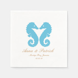 Serviette En Papier Kissing Seahorses-Destination Plage Mariage