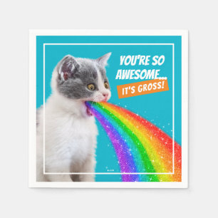 Serviette En Papier Kitten crache vers le ciel