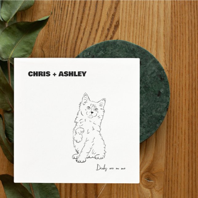 Serviette En Papier kitten Pet cat Cocktail Napkin pour mariage (Créateur téléchargé)