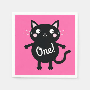 Serviette En Papier Kitty Chat Anniversaire de enfant mignonne