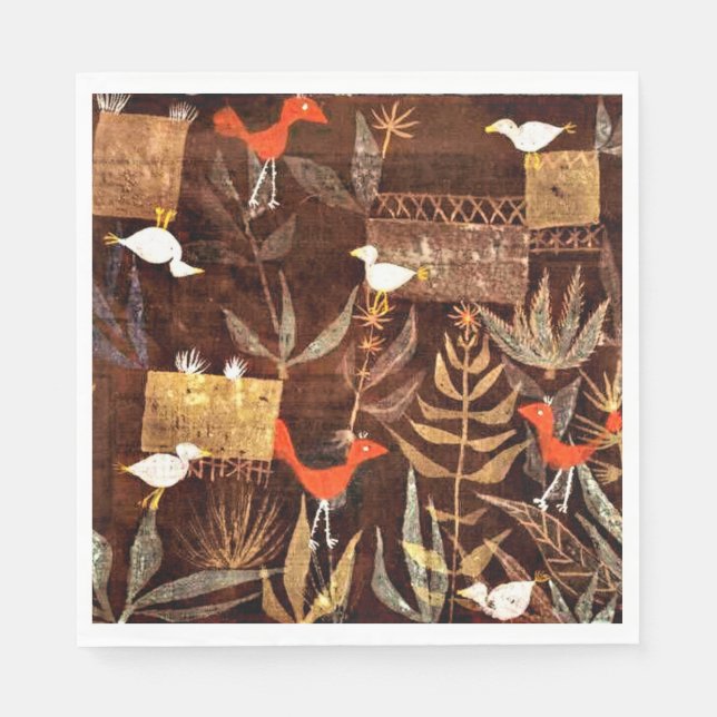 Serviette En Papier Klee - Jardin des oiseaux (Devant)