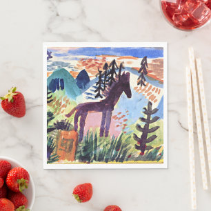 Serviette En Papier Klee - Le Cheval, peinture célèbre