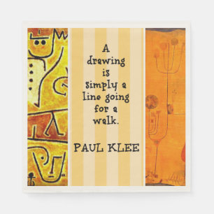 Serviette En Papier Klee - oeuvre Abstraite et citation,