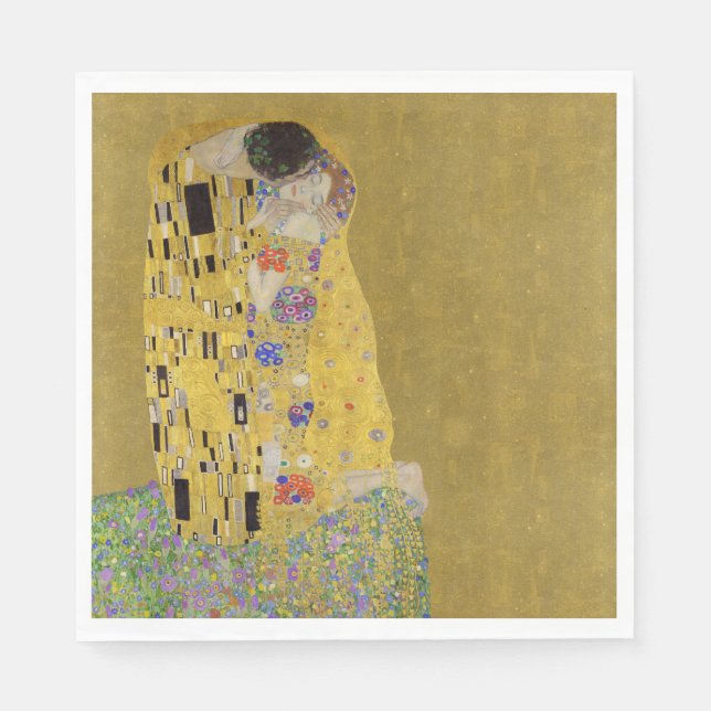 Serviette En Papier Klimt's The Kiss - Art nouveau romantique (Devant)
