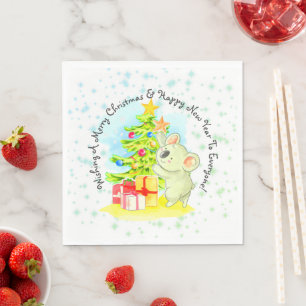 Serviette En Papier Koala avec Tree Australian Christmas Party Déjeune