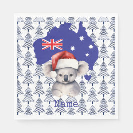 Serviette En Papier Koala Bear sur le drapeau australien et l'arbre de