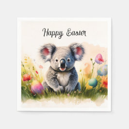 Serviette En Papier Koala champ d'oeufs de Pâques Joyeux Pâques