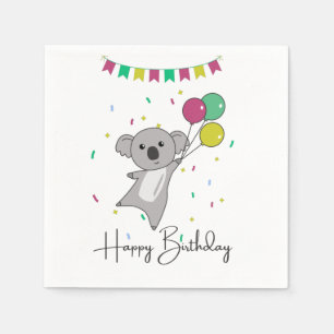 Serviette En Papier Koala Vous Souhaite Bon Anniversaire Koalas Napkin