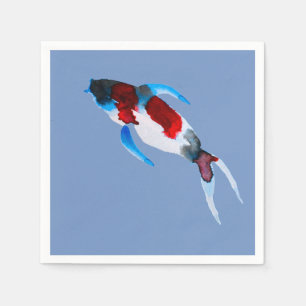 Serviette En Papier Koi poisson aquarelle fine art