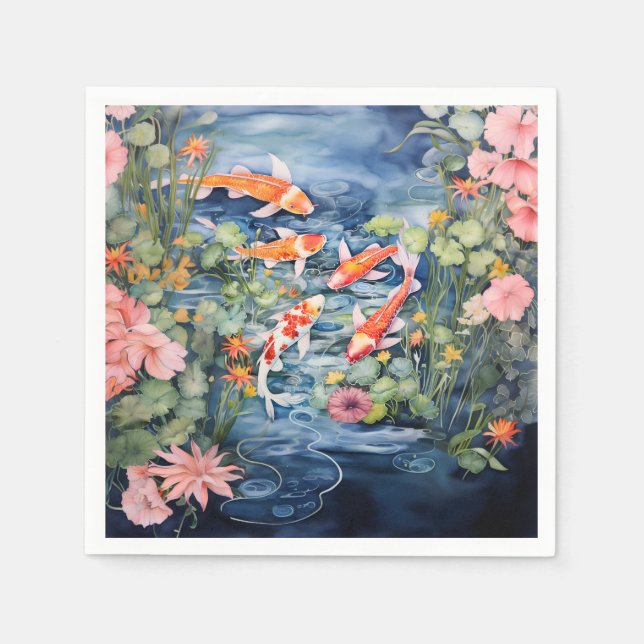 Serviette En Papier Koi Pond (Devant)