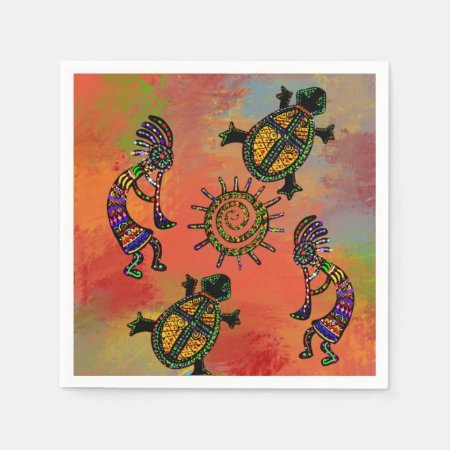 SERVIETTE EN PAPIER KOKOPELLI SUD-OUEST  ART     (Devant)