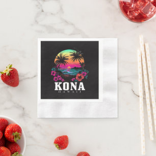 Serviette En Papier Kona Hawaï Fleurs d'Hibiscus Hawaïen Surfeur