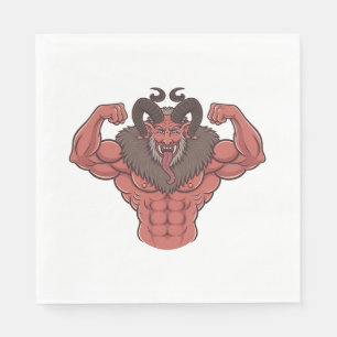 Serviette En Papier Krampus Noël Flexion Musculaire Fitness Effrayant