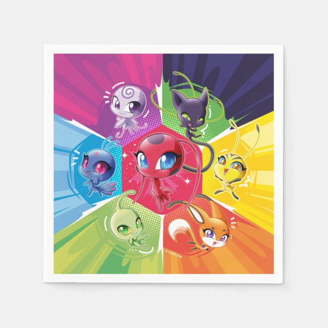 Serviette En Papier Kwamis coloré (Devant)