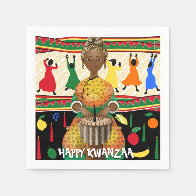 Serviette En Papier Kwanzaa Vacances afro-américaines (Devant)