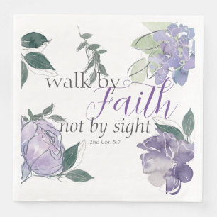Serviette En Papier La Bible Verse Marcher Par La Foi Pas En Vue