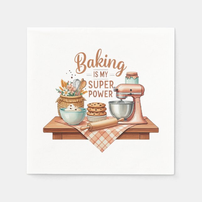 Serviette En Papier La boulangerie est ma super puissance (Devant)