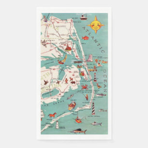 Serviette En Papier La carte des Outer Banks