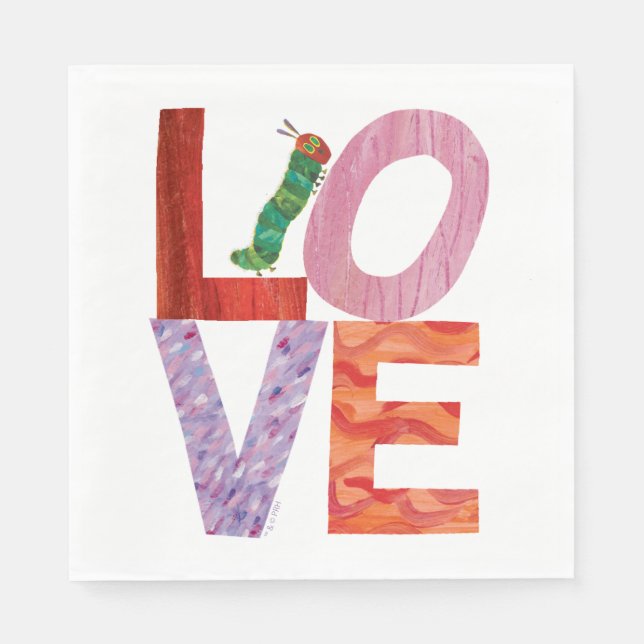 Serviette En Papier La Caterpillar Très Affamée | AMOUR (Devant)
