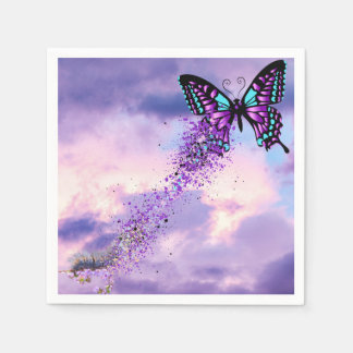 Serviette En Papier La chenille se transforme en serviettes papillon