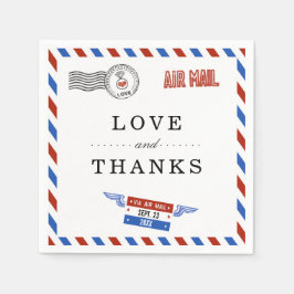 Serviette En Papier La collection moderne de Mariages Airmail