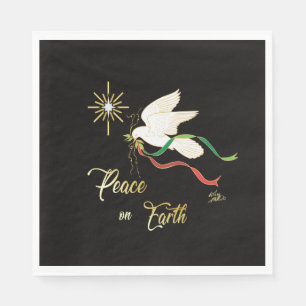 Serviette En Papier La Colombe Blanche Propage La Paix Sur Terre