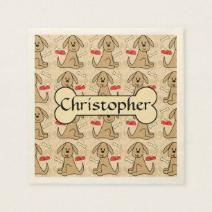 Serviette En Papier La conception graphique de chiot Brown