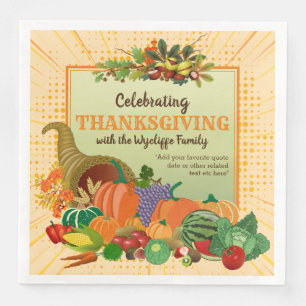 Serviette En Papier La Corne d'abondance de Cornucopia de Thanksgiving