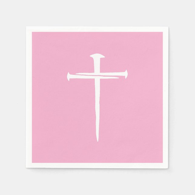 Serviette En Papier La Croix Blanche des trois clous Christian (Devant)