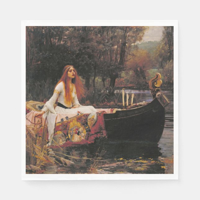 Serviette En Papier La Dame de Shalott (Beauté médiévale) (Devant)