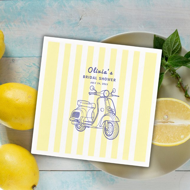Serviette En Papier La Dolce Vita Citron Italien Fête des mariées Jaun (Créateur téléchargé)