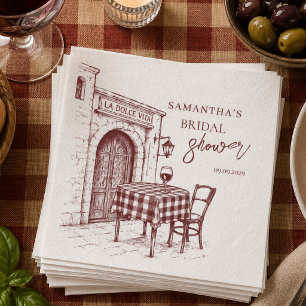 Serviette En Papier La dolce vita esquisse de mariage italien pour une