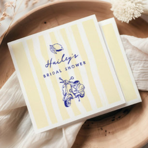 Serviette En Papier La Dolce Vita Fête de Mariage Jaune Citron Italien