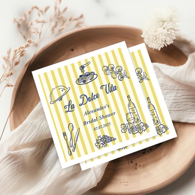 Serviette En Papier La Dolce Vita Fête des mariées italienne (Créateur téléchargé)