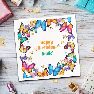 Serviette En Papier La Fête d'Anniversaire de la Joie des Papillons