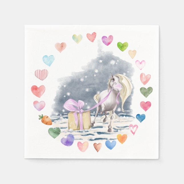Serviette En Papier La Fête des chevaux (Devant)