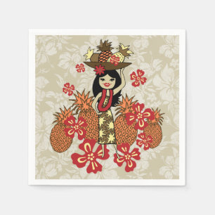 Serviette En Papier La fille Hawaiian Hula