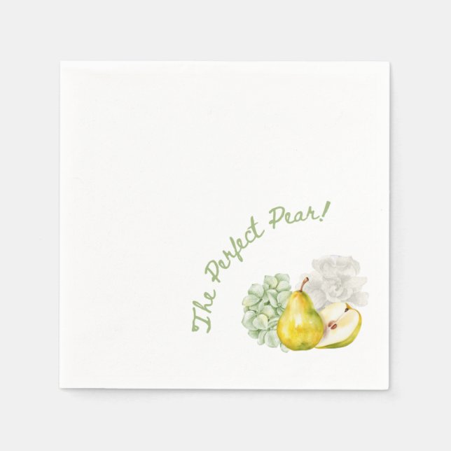 Serviette En Papier La Fleur Parfaite Verte Poire (Devant)