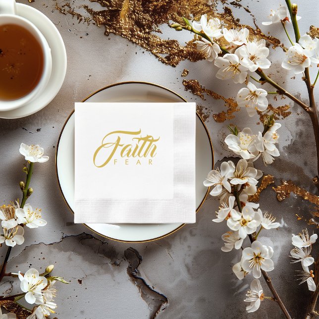 Serviette En Papier La foi sur la peur Gold Graphisme (Créateur téléchargé)